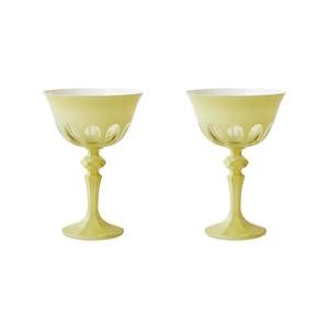 NEW CASA CASA CURATED coupe glasses set of 2 in creme